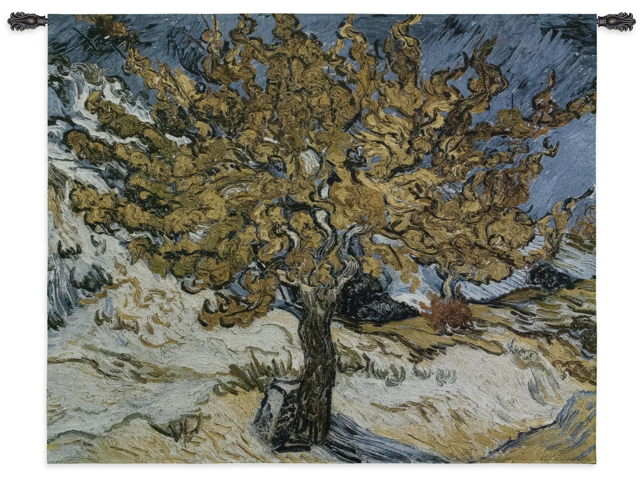 OverstockArt Van Gogh The Mulberry Tree Canvas Art Opulent Frame with online Dark Stain