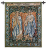 Angeli Laudantes by Sir Edward Coley | Woven Tapestry Wall Art Hanging | Salisbury Cathedral Two Angels on Stained Glass | 100% Cotton USA Size 53x44 Wall Tapestry