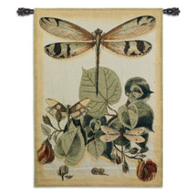 Lt Whimsical Dragonfly II | Woven Tapestry Wall Art Hanging | Delicate Tropical Symbol of Summer | 100% Cotton USA Size 53x39 Wall Tapestry