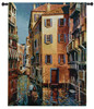 Venetian Light by Michael O'Toole | Woven Tapestry Wall Art Hanging | Romantic Gondolas in Venitian Water Canals |100% Cotton USA Size 53x40 Wall Tapestry