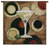 Martini Cocktail | Woven Tapestry Wall Art Hanging | 1960s Modern Alcohol Artwork | 100% Cotton USA Size 36x36 Wall Tapestry