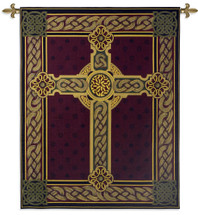 Celtic Irish Cross One Thousand Blessings | Woven Tapestry Wall Art Hanging | Celtic Tribal Knot Design | 100% Cotton USA Size 53x40 Wall Tapestry