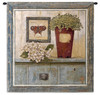 Garden Cabinet | Woven Tapestry Wall Art Hanging | Rustic Realistic Wooden Framed Garden Cabinet | 100% Cotton USA Size 36x34 Wall Tapestry