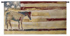 Horse Red White Blue by Swearing | Woven Tapestry Wall Art Hanging | Patriotic Rustic Horse Silhouette American Flag Southwest Tribute | 100% Cotton USA Size 53x27 Wall Tapestry