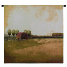 Rural Landscape II by Tandi Venter | Woven Tapestry Wall Art Hanging | Rich Rustic Farm Field Landscape | 100% Cotton USA Size 45x45 Wall Tapestry
