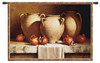 Urns with Pomegranates by Loran Speck | Woven Tapestry Wall Art Hanging | Three Clay Urns Ripe Pomegranate Rustic Still Life | 100% Cotton USA Size 77x53 Wall Tapestry