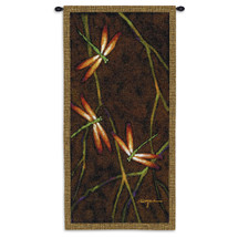 October Song I by Robert Ichter | Woven Tapestry Wall Art Hanging | Ornate Dragonflies in Warm Eastern Style | 100% Cotton USA Size 53x27 Wall Tapestry