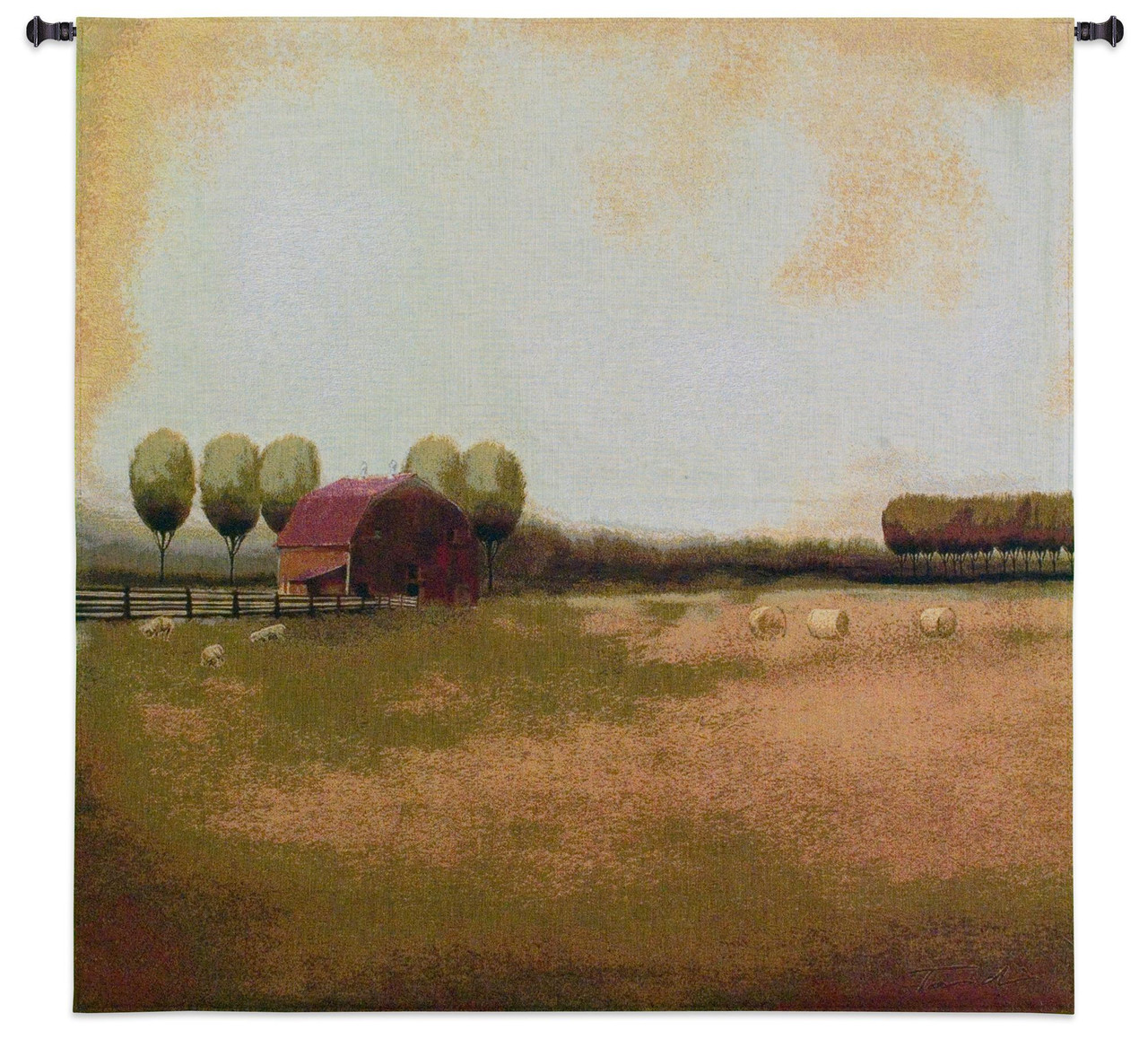 Rural Landscape II by Tandi Venter Woven Tapestry Wall Art Hanging