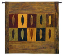 Ten Leaves by Earl Kaminski | Woven Tapestry Wall Art Hanging | Contemporary Wood Themed Leaf Panels | 100% Cotton USA Size 52x51 Wall Tapestry