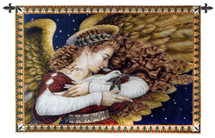 Angel and Dove by Lynn Bywaters | Woven Tapestry Wall Art Hanging | Celestial Christian Religious Illustration | 100% Cotton USA Size 53x37 Wall Tapestry