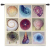 Shell Collection | Woven Tapestry Wall Art Hanging | Colorful Geometric Seashells Panel Artwork | 100% Cotton USA Size 52x52 Wall Tapestry