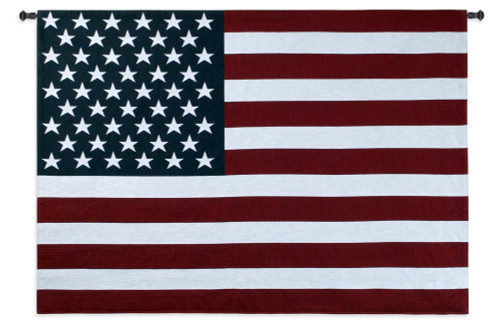 American Flag | Woven Tapestry Wall Art Hanging | Patriotic Star Spangled Banner Tapestry | 100% Cotton USA Size 53x38 Wall Tapestry