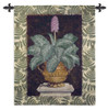 Tropical Urn II | Woven Tapestry Wall Art Hanging | Terracotta Urn Still Life on Stone Column | 100% Cotton USA Size 53x42 Wall Tapestry