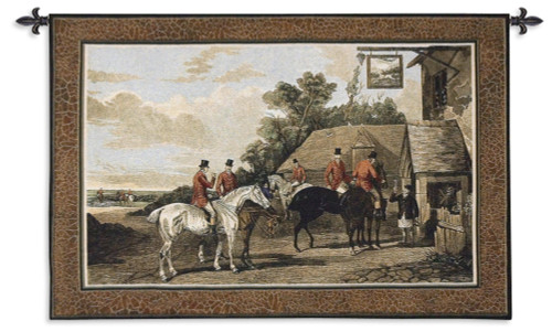 English Hunting Scenes Returning Home from the Hunt by William Joseph Shayer | Woven Tapestry Wall Art Hanging | English Fox Hunt Vintage Decor | 100% Cotton USA Size 52x35 Wall Tapestry