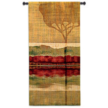 Autumn Collage II | Woven Tapestry Wall Art Hanging | Abstract Reflective African Nature Geometry | 100% Cotton USA Size 51x26 Wall Tapestry