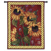 French Sunflower II | Woven Tapestry Wall Art Hanging | Warm Fiery Sunflower Painting | 100% Cotton USA Size 51x42 Wall Tapestry