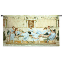 Interlude by William Reynolds-Stephens | Woven Tapestry Wall Art Hanging | Five Women Resting Classic Architectural Setting | 100% Cotton USA Size 73x41 Wall Tapestry