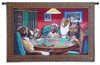 Bold Bluff | Woven Tapestry Wall Art Hanging | Classic Whimsical Canine Poker Lounge | 100% Cotton USA Size 52x35 Wall Tapestry