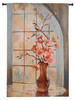 Magnolia Arch II by Ruth Baderian | Woven Tapestry Wall Art Hanging | Beautiful Floral Vase at Arched Window | 100% Cotton USA Size 53x34 Wall Tapestry