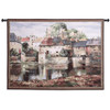 La Seyne sur Mer by Roger Duvall | Woven Tapestry Wall Art Hanging | Classic French Village Autumn Waterfront Setting | 100% Cotton USA Size 53x37 Wall Tapestry