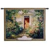 Grandma's Doorway Monogram by Graves | Woven Tapestry Wall Art Hanging | Lush Blooming Floral Springtime Villa | 100% Cotton USA Size 52x40 Wall Tapestry