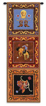 Cowboy by Jennifer Brinley | Woven Tapestry Wall Art Hanging | Cartoon Western Cowboy Imagery Panels | 100% Cotton USA Size 48x17 Wall Tapestry