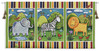On Safari | Woven Tapestry Wall Art Hanging | Cute Cartoon Animals Panels | 100% Cotton USA Size 53x27 Wall Tapestry