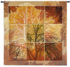 October Light | Woven Tapestry Wall Art Hanging | Autumn Tree Panel Design Warm Fall Colors | 100% Cotton USA Size 55x52 Wall Tapestry