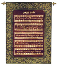 Jingle Bells | Woven Tapestry Wall Art Hanging | Classic Festive Christmas Carol Sheet Music | 100% Cotton USA Size 52x31 Wall Tapestry