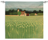 Spring Wheat Field by Jacqueline Penney | Woven Tapestry Wall Art Hanging | Whimsical Farm Field in Soft Colors | 100% Cotton USA Size 52x51 Wall Tapestry