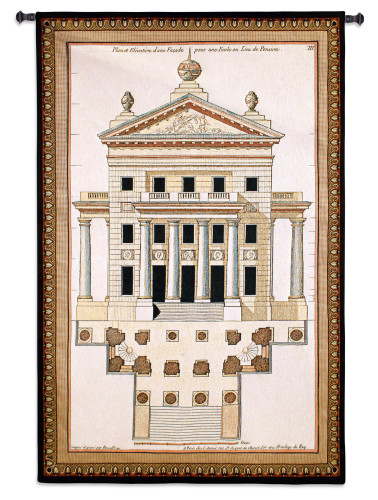 Palladio Facade II | Woven Tapestry Wall Art Hanging | Classic Magnificent European Architucture Design | 100% Cotton USA Size 51x33 Wall Tapestry