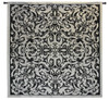Silver Scroll | Woven Tapestry Wall Art Hanging | Architectural Metal Filigree Pattern | 100% Cotton USA Size 53x53 Wall Tapestry