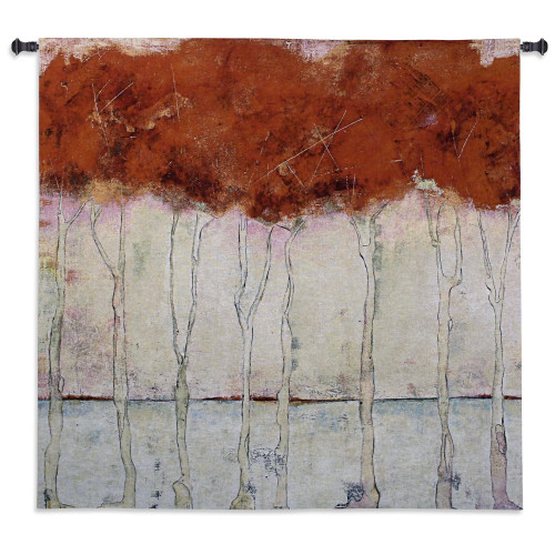 Treeline by E. L. Myers | Woven Tapestry Wall Art Hanging | Abstract Forest Line Landscape Artwork | 100% Cotton USA Size 53x51 Wall Tapestry