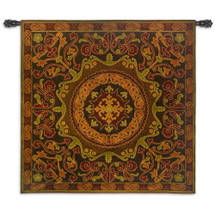 Suzani Radiance | Woven Tapestry Wall Art Hanging | Ornate Central Asian Patterned Tribal Textile | 100% Cotton USA Size 44x44 Wall Tapestry