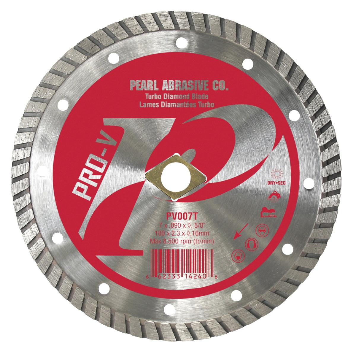 Pearl Abrasive P2 ProV Flat Core Diamond Turbo Blade 7 x .090 x (DIA