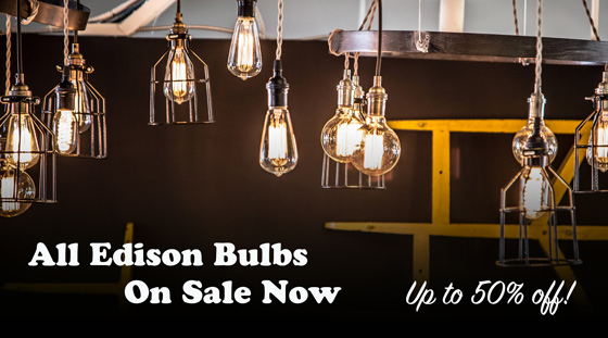 Edison Bulb 50% off promo sale