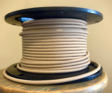 Fabric Braided Color Wire: Tan Round Cloth Covered 3-Wire Cord, Nylon - PER FOOT