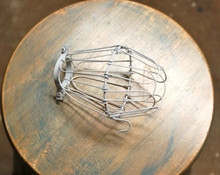 White Wire Bulb Cage, Clamp On Lamp Guard