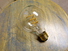 LED Edison Bulb - G25, Curved Vintage Spiral Filament, 4w/40w equiv.