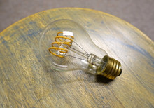 LED Edison Bulb - A19, Curved Vintage Style Spiral Filament, 4w/40w equivalent fully dimmable.