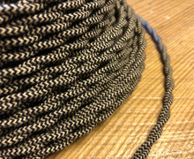 Black & Tan Pattern Twisted Cloth Covered Wire, Cotton