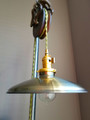 Antique Brass Porcelain Enamel Shade: 10" Rounded Industrial Steel, 2-1/4" fitter, Metal Lampshade