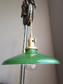 Green Porcelain Enamel Shade: 10" Rounded Industrial Steel, 2-1/4" fitter, Metal Lampshade