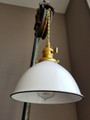 White Porcelain Enamel Shade: 7" Industrial Dome, 2-1/4" fitter, Metal Lampshade