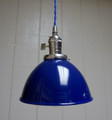 Blue Porcelain Enamel Shade: 7" Industrial Dome, 2-1/4" fitter, Metal Lampshade