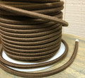 Brown Round Cloth Covered 3-Wire Cord, Cotton - PER FOOT