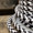 Black & White Large Hounds-tooth Round Cloth Covered 3-Wire Cord, Cotton - PER FOOT
