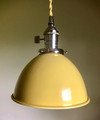 Yellow Porcelain Enamel Shade: 7" Industrial Metal Dome