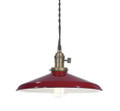 Red Porcelain Enamel Shade: 12" Rounded Industrial Metal