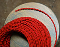 red twisted cloth covered 2 wire